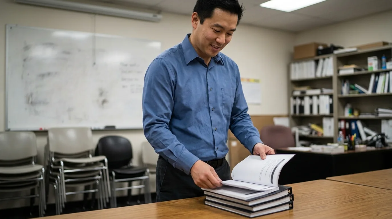 Office worker with Documents Bound