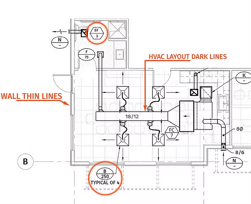 Example of HVAC floor plan