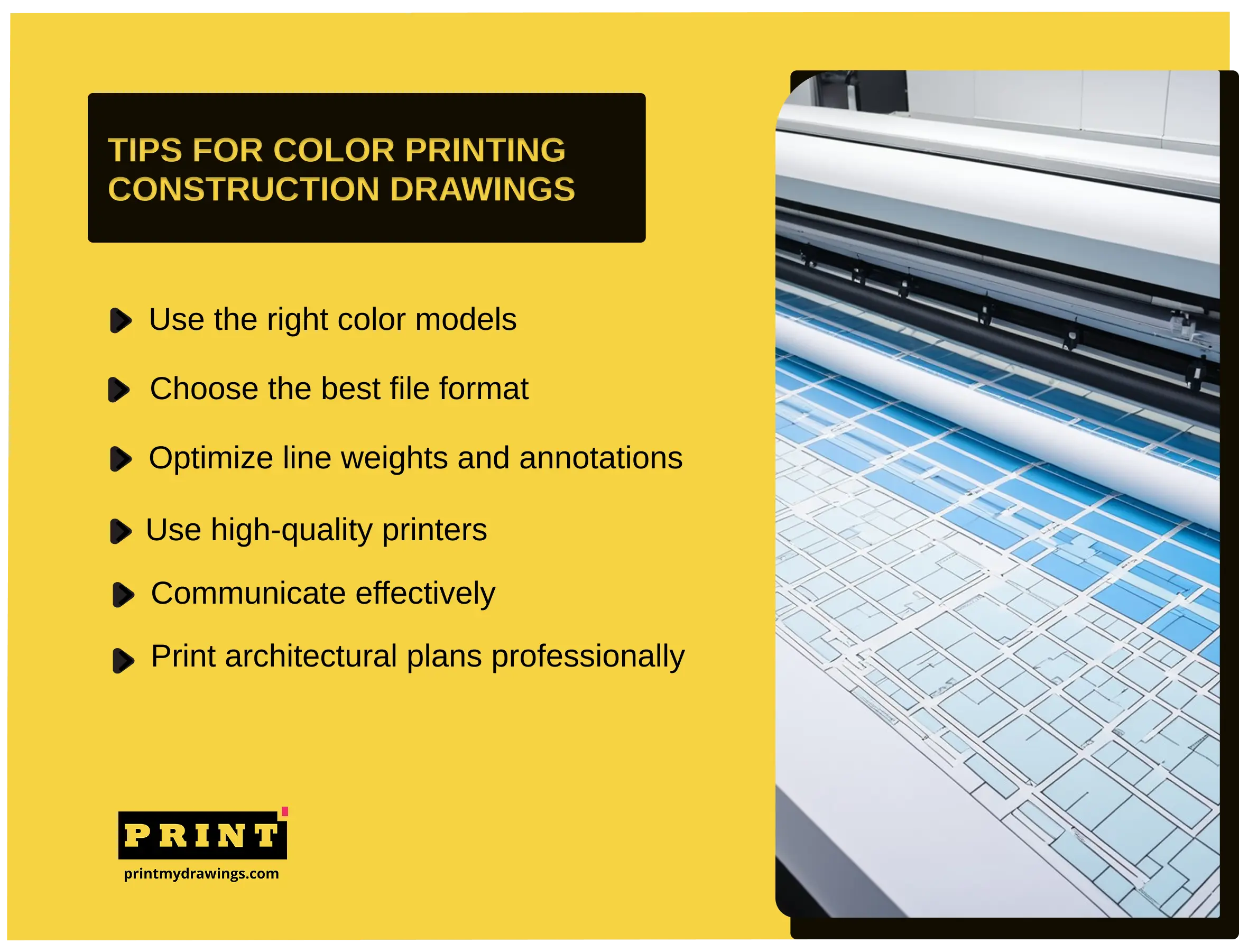 How to print construction drawings in color